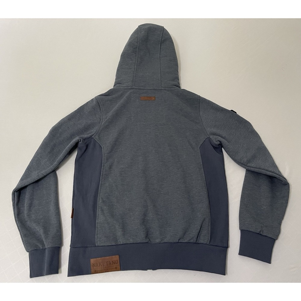 Naketano Women's Full Zip Blue Hoodie Poet's Choice Pockets Size M - Picture 10 of 10
